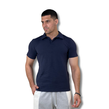 Navy blue ottoman polo